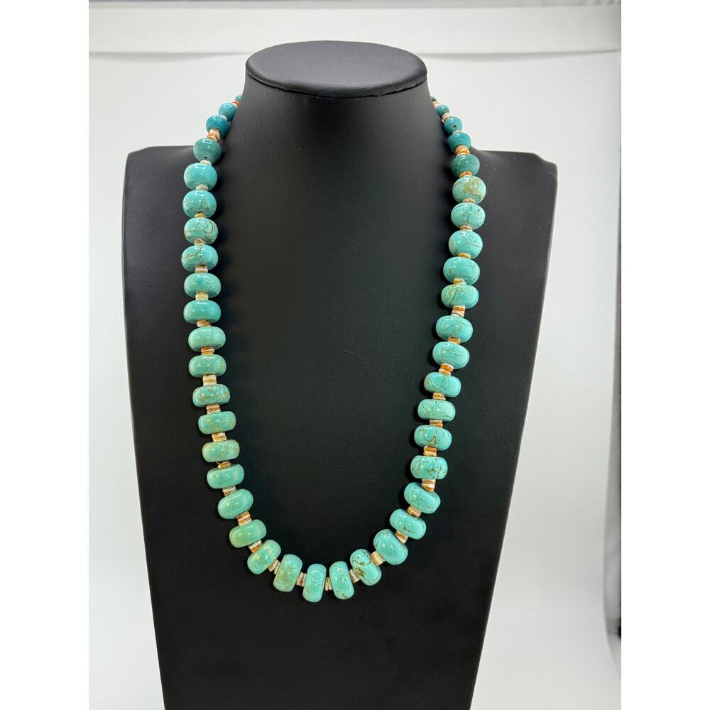 Mary W. Roanhorse Navajo Turquoise, Spiny Oyster Shell Necklace